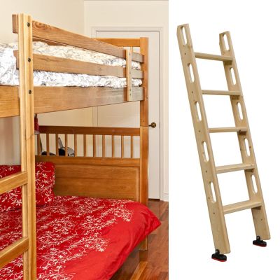 MOHTA Twin Bed Bunk Ladder with Handle, Wood Universal Camper Rv Bunk Bed Ladder with Non Slip Base, for Loft Dorm Room Caravan Cabinet, 100/125/150 Cm (Size : 5 Step 150cm/59)
