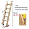 MOHTA Twin Bed Bunk Ladder with Handle, Wood Universal Camper Rv Bunk Bed Ladder with Non Slip Base, for Loft Dorm Room Caravan Cabinet, 100/125/150 Cm (Size : 5 Step 150cm/59) view 3