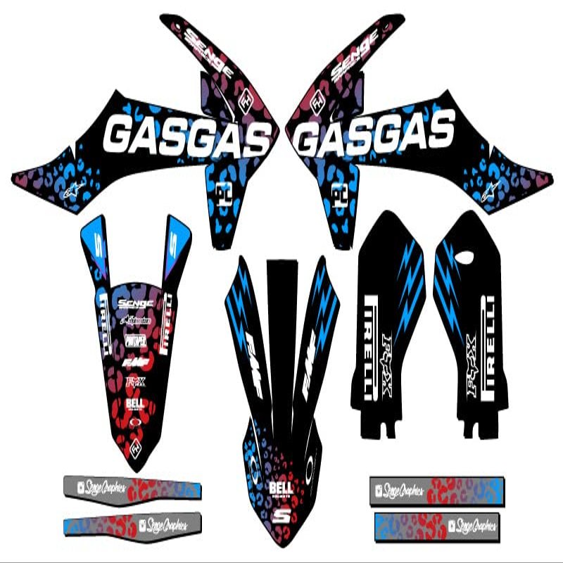 2021-2024 MC-E 5 Cheetah Black Senge Graphics Base Kit Compatible with GASGAS