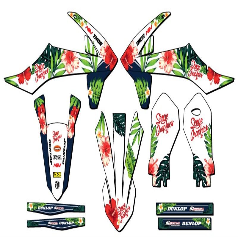 2021-2024 MC-E 5 Tropic White Senge Graphics Base Kit Compatible with GASGAS