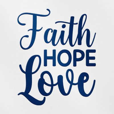 Decal Stickers of Faith Hope Love (Navy Blue) (Set of 2) Premium Waterproof Vinyl Decal Stickers for Laptop Phone Accessory Helmet Car Window Mug Tuber Cup Door Wall Decoration - ANDsticg87244AB