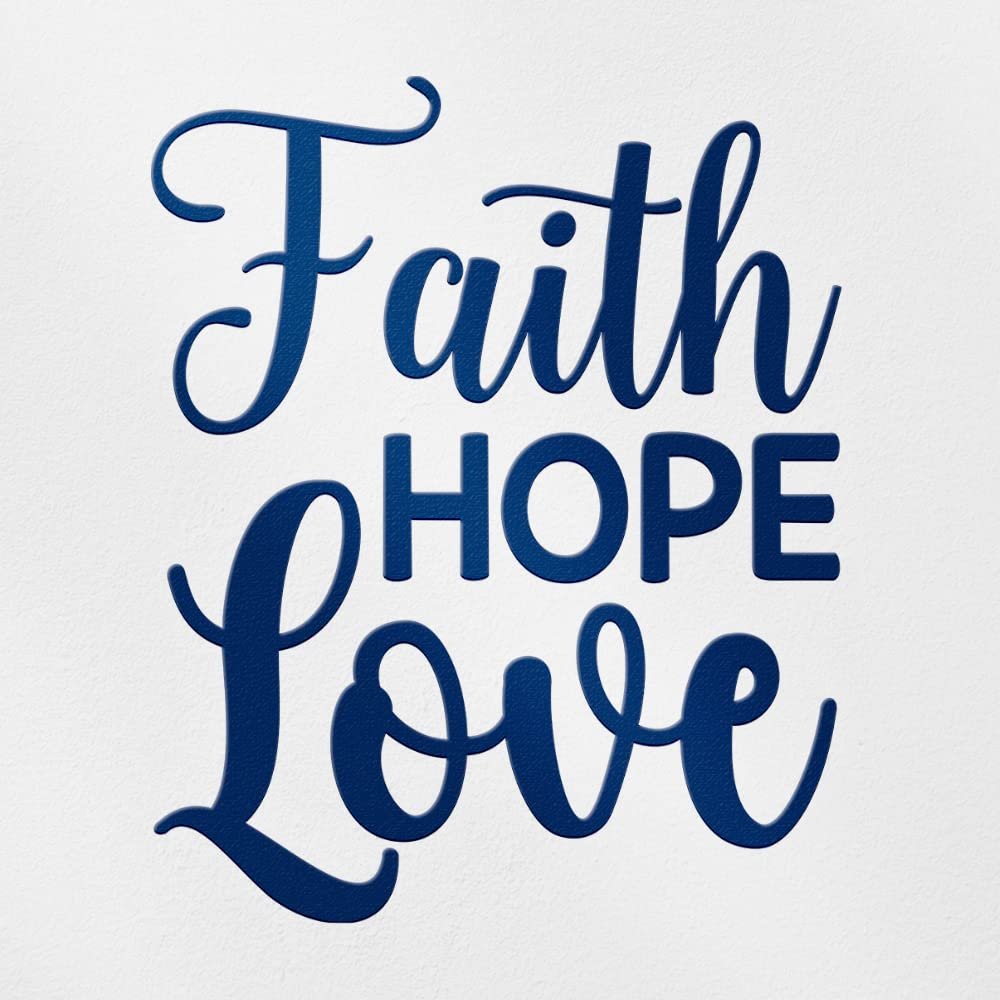 Decal Stickers of Faith Hope Love (Navy Blue) (Set of 2) Premium Waterproof Vinyl Decal Stickers for Laptop Phone Accessory Helmet Car Window Mug Tuber Cup Door Wall Decoration - ANDsticg87244AB