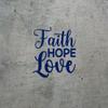 Decal Stickers of Faith Hope Love (Navy Blue) (Set of 2) Premium Waterproof Vinyl Decal Stickers for Laptop Phone Accessory Helmet Car Window Mug Tuber Cup Door Wall Decoration - ANDsticg87244AB view 2