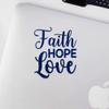 Decal Stickers of Faith Hope Love (Navy Blue) (Set of 2) Premium Waterproof Vinyl Decal Stickers for Laptop Phone Accessory Helmet Car Window Mug Tuber Cup Door Wall Decoration - ANDsticg87244AB view 3