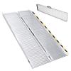 BEJONI 5FT Silvery Folding Portable Wheelchair Ramp, Non-Slip Aluminum Threshold Ramp for Home Steps and Doorways, Handicap Ramp for Home Use, Scooter Ramp for Car, 600 LBS Weight Capacity view 1