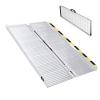 BEJONI 4FT Silvery Wheelchair Ramp, Folding Non-Slip Portable Aluminum Ramp for Home Steps, Thresholds, Doorways, Handicap Access, 600 LBS Capacity view 1