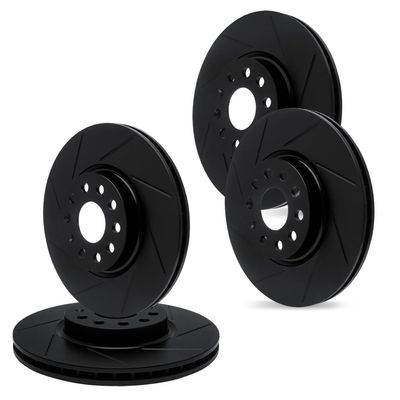 R1 Concepts Front and Rear Brake Rotors Fits 2018 Jeep Wrangler