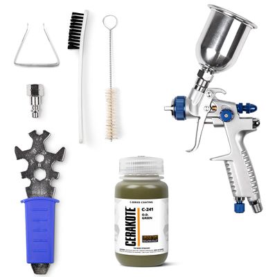 CERAKOTE C-Series O.D. Green 4 oz. Project Kit (C-241) - Everything Needed to Spray Cerakote - Air Cure - Durable, High Performance Ceramic Coating
