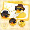 MuMyer Car Rubber Duck, Yellow Duck Car Dashboard Decorations with Mini Top Hat Musical Instrument Sunglasses Necklace(Black) view 2
