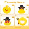 MuMyer Car Rubber Duck, Yellow Duck Car Dashboard Decorations with Mini Top Hat Musical Instrument Sunglasses Necklace(Black) view 4