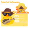 MuMyer Car Rubber Duck Ornaments Yellow Duck Car Dashboard Decorations with Mini Top Hat Guitar Sunglasses Necklace(G1) view 3