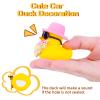 MuMyer Car Rubber Duck Ornaments Yellow Duck Car Dashboard Decorations with Mini Top Hat Guitar Sunglasses Necklace(G1) view 4