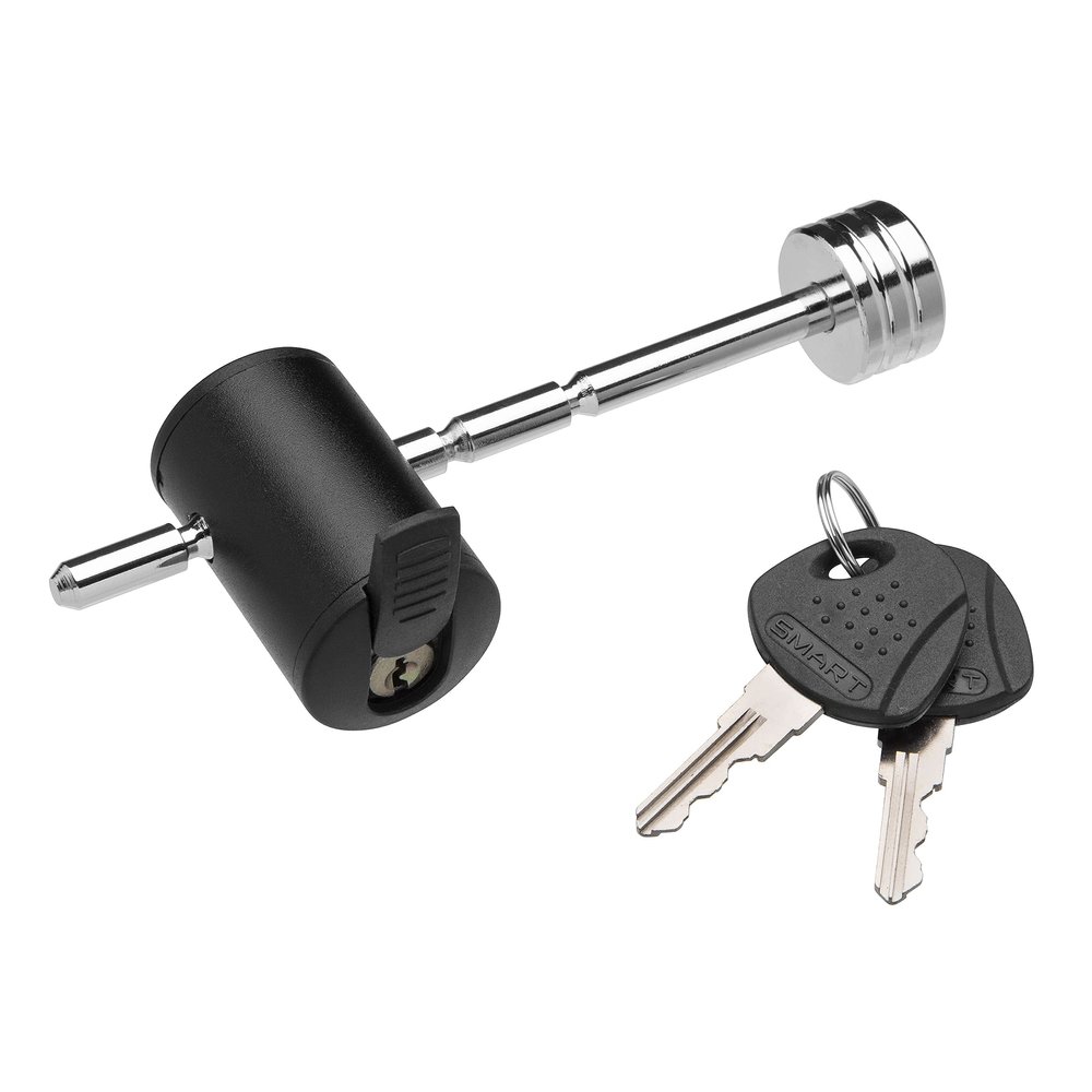 TOWSMART Chrome Adjustable Right Angle Trailer Coupler Lock, 1/4 in. Diameter Pin, 1 in. to 3 in. Span