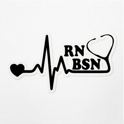 Decal Stickers of Stethoscope Rn BSN Heartbeat Premium Indoor (No Waterproof) Vinyl Decal Stickers for Laptop Phone Accessory Helmet Car Window Mug Tuber Cup Door Wall Decoration ANDVER391083bBL