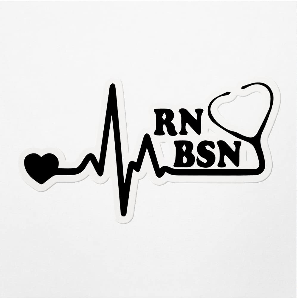 Decal Stickers of Stethoscope Rn BSN Heartbeat Premium Indoor (No Waterproof) Vinyl Decal Stickers for Laptop Phone Accessory Helmet Car Window Mug Tuber Cup Door Wall Decoration ANDVER391083bBL