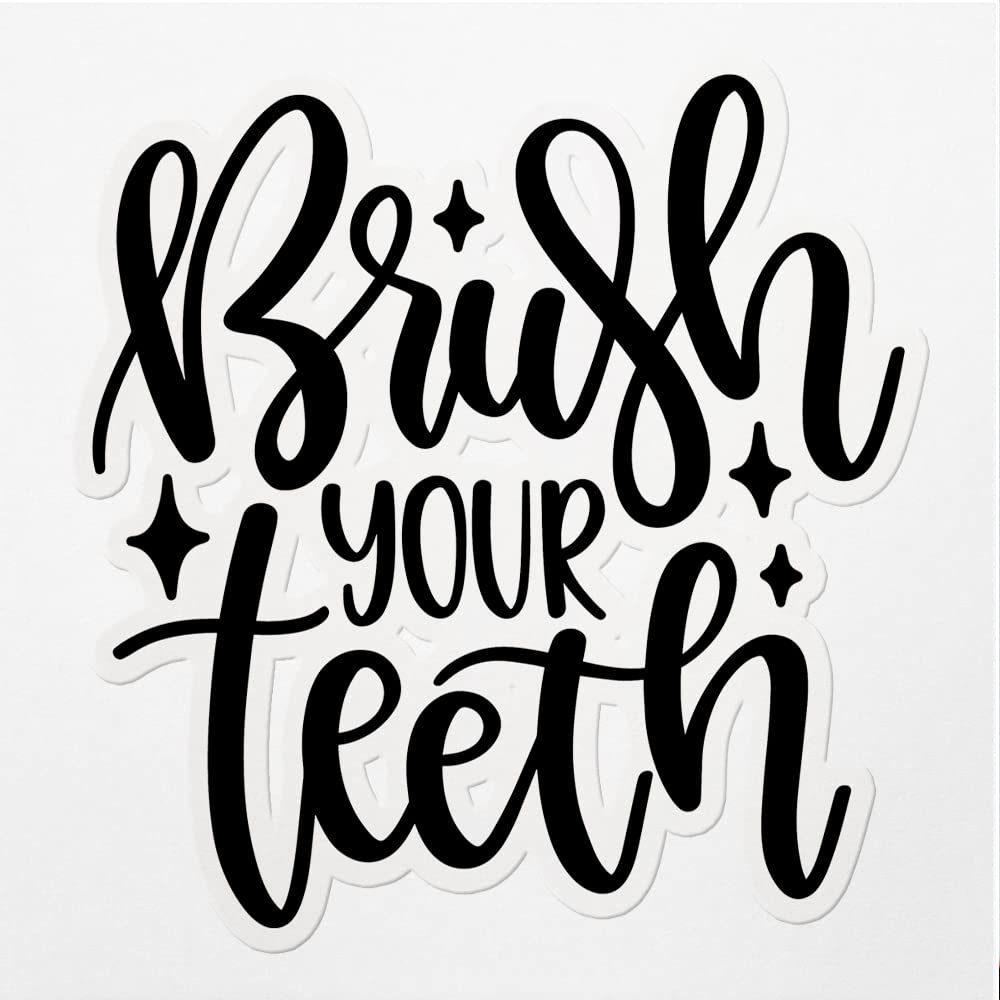 Decal Stickers of Brush Your Teeth Premium Indoor (No Waterproof) Vinyl Decal Stickers for Laptop Phone Accessory Helmet Car Window Mug Tuber Cup Door Wall Decoration ANDVER3c7163aBL