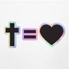 Holographic Decal Stickers of Christian The Cross Equals Love Premium Waterproof Vinyl Decal Stickers for Laptop Phone Accessory Helmet Car Window Mug Tuber Cup Door Wall Decoration ANDVER3019190HO view 1
