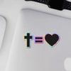 Holographic Decal Stickers of Christian The Cross Equals Love Premium Waterproof Vinyl Decal Stickers for Laptop Phone Accessory Helmet Car Window Mug Tuber Cup Door Wall Decoration ANDVER3019190HO view 3