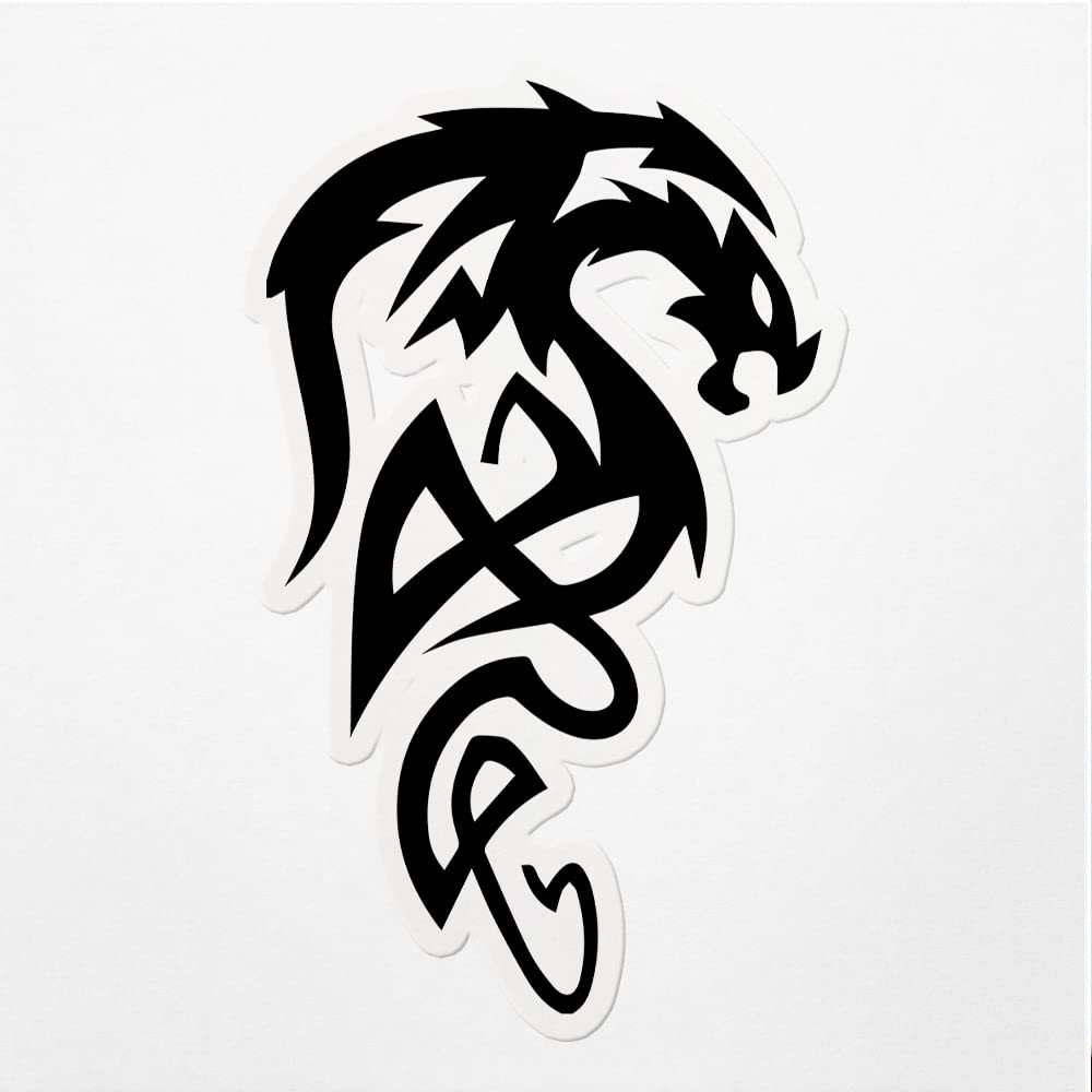 Decal Stickers of Tribal Drake Dragon Premium Indoor (No Waterproof) Vinyl Decal Stickers for Laptop Phone Accessory Helmet Car Window Mug Tuber Cup Door Wall Decoration ANDVER378218aBL