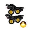 OtpOutopa Eagle Eye LED Lights, DIY Ultra Thin 18mm Indicator Marker Light Daytime Running Lights DRL Tail Lights Fog Light Backup Light for Car Motor Motorcycle Truck Boat (BK Shell-Yellow,4PCS) view 1