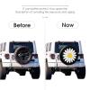 Foruidea Daisy Flower Spare Tire Cover PU Leather Wheel Tire Cover Fit Trailer, RV, SUV and Many Vehicle 14inch view 2