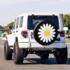 Foruidea Daisy Flower Spare Tire Cover PU Leather Wheel Tire Cover Fit Trailer, RV, SUV and Many Vehicle 14inch view 4