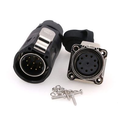ZBLZGP XHE28 2 3 4 5 6 7 8 10 Pin Waterproof Aviation Connector IP67 Bulkhead Panel Mount Power Cable Connectors High Power LED Connector Outdoor Electric Vehicle Power Coupler (10pin)