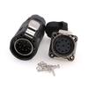 ZBLZGP XHE28 2 3 4 5 6 7 8 10 Pin Waterproof Aviation Connector IP67 Bulkhead Panel Mount Power Cable Connectors High Power LED Connector Outdoor Electric Vehicle Power Coupler (10pin) view 1