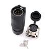 ZBLZGP XHE28 2 3 4 5 6 7 8 10 Pin Waterproof Aviation Connector IP67 Bulkhead Panel Mount Power Cable Connectors High Power LED Connector Outdoor Electric Vehicle Power Coupler (10pin) view 4