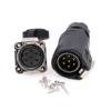 ZBLZGP XHE28 2 3 4 5 6 7 8 10 Pin Waterproof Aviation Connector IP67 Bulkhead Panel Mount Power Cable Connectors High Power LED Connector Outdoor Electric Vehicle Power Coupler (7pin) view 1