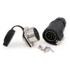 ZBLZGP XHE28 2 3 4 5 6 7 8 10 Pin Waterproof Aviation Connector IP67 Bulkhead Panel Mount Power Cable Connectors High Power LED Connector Outdoor Electric Vehicle Power Coupler (7pin) view 2