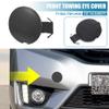 X AUTOHAUX Front Bumper Tow Hook Cover Unprimed Car Towing Hook Eye Hole Cover Replacement 71104-T5H-H00 for Honda Fit Jazz GK5 2014-2017 Matte Black view 2