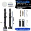 Corki Cycles Tubeless Presta Valve Stem 55 mm with 2PCS Valve Core and 2PCS Remover Tool (Black) view 2