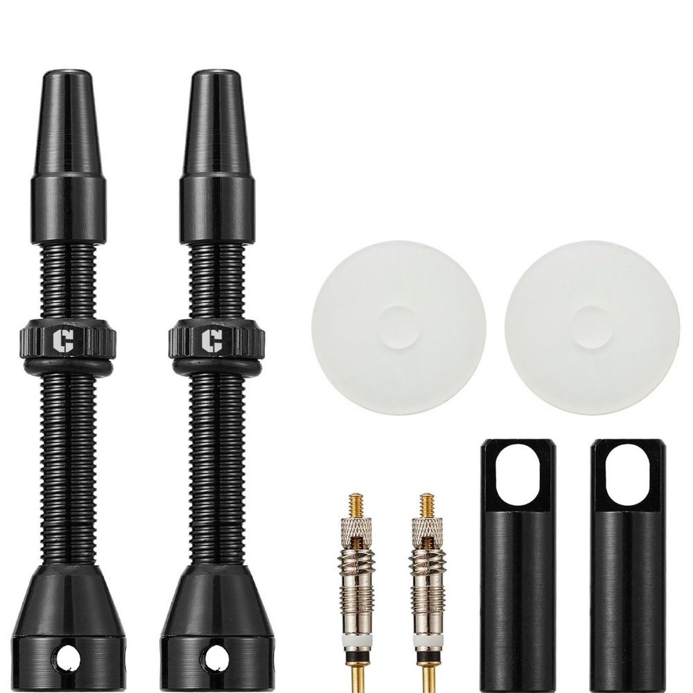 Corki Cycles Tubeless Presta Valve Stem 44 mm with 2PCS Valve Core and 2PCS Remover Tool (Black)