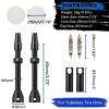 Corki Cycles Tubeless Presta Valve Stem 44 mm with 2PCS Valve Core and 2PCS Remover Tool (Black) view 2