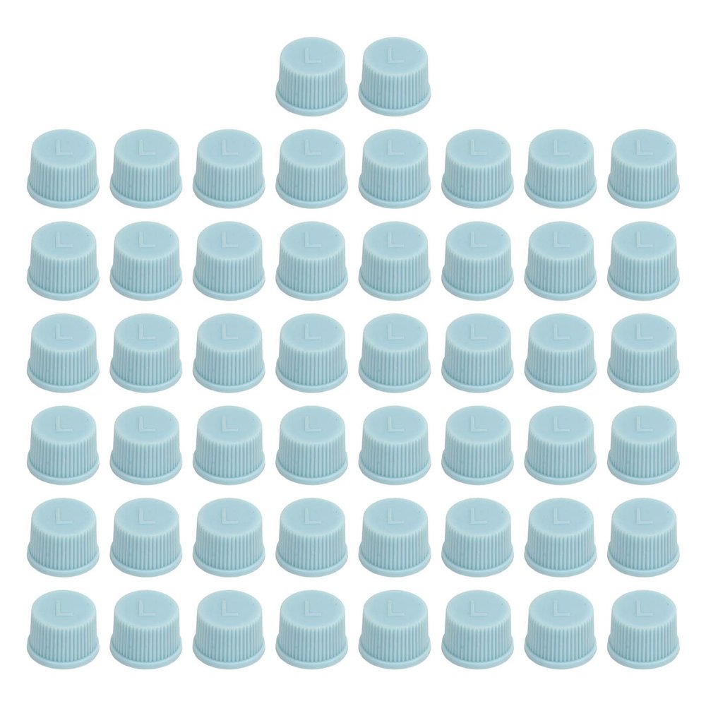 Hidyliu 50 Pcs A/C Valve Core Cap, Universal A/C Repair Refrigerant Charging Port Cover Auto Accessory A/C Refrigerant Port Cap Seal for Car M9