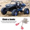 Oumefar RC Trailer Chain Hooks, Mini Metal Trailer Hook & Chain RC Trailer Tow Hooks Accessories with Chain for SCX10 D90 1:10 RC Crawler Climbing Car view 2