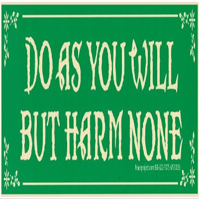 Do As You Will But Harm None Wiccan Pagan Kindness Magnetic Car Bumper Sticker Fridge Magnetic Surfaces Decal Magnet 8.25-by-2.5 Inches (Large Magnet)