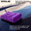 PROJE' Purple Microfiber Towel for Car - Ultra Absorbent - Car Drying, Polishing, Buffing Cloth & Interior Detailing Towel - 500 GSM 16x16in - Auto Detailing Supplies - Pack of 3 Premium Car Care view 2