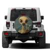 KiuLoam Martian Alien Peace Sign Retro Spare Tire Cover with Backup Camera Hole Universal Sunscreen Waterproof Wheel Covers for Trailer RV SUV Truck and Many Vehicles (14" for Diameter 23"-27") view 1