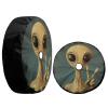 KiuLoam Martian Alien Peace Sign Retro Spare Tire Cover with Backup Camera Hole Universal Sunscreen Waterproof Wheel Covers for Trailer RV SUV Truck and Many Vehicles (14" for Diameter 23"-27") view 3