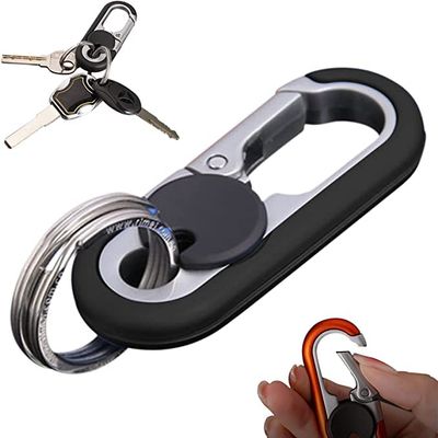 YISTEROD 2023 New Mens Car Key Chain - Heavy Duty Car Keychain Organizer for Women Men (Black)