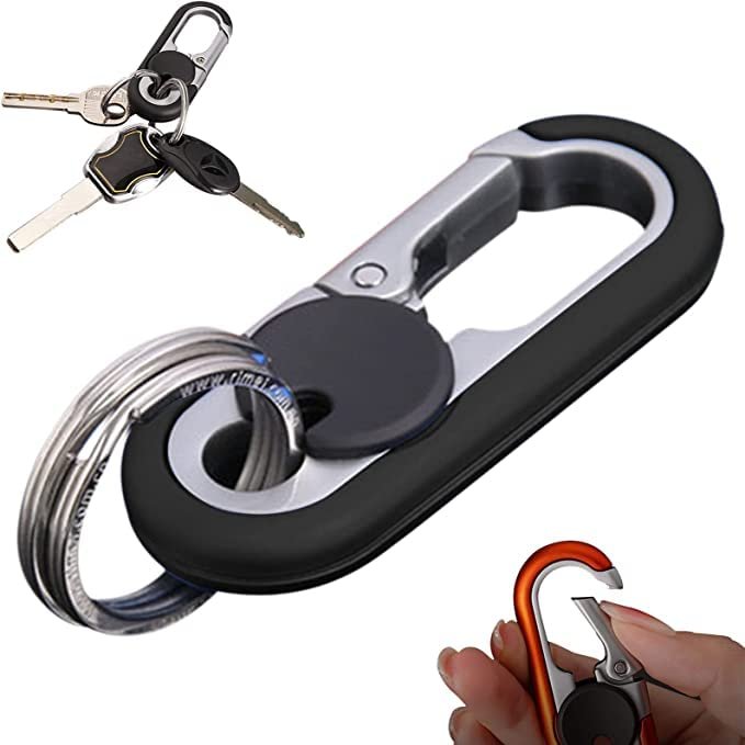 YISTEROD 2023 New Mens Car Key Chain - Heavy Duty Car Keychain Organizer for Women Men (Black)