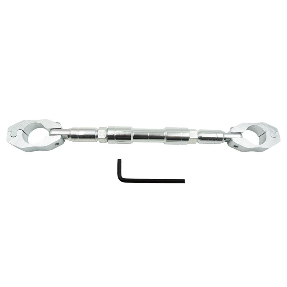 LIRU Motorcycle Handlebar Cross Bar, 7/8" Handlebar Strengthen Lever Bar Adjustable Balance Reinforce Lever Universal For ATV Bike And Motorcycle (Silver)