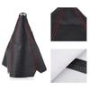 AMONIDA Shifter Boot Universal,Carbon Fiber PU Leather Gear Knob Cover Red Stitch Gear Gaiter Boot Cover Black Bright Red Stitch view 1