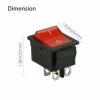 Tolxh Pack of 2 Red Button On-Off 4 Pin DPST Boat Rocker Switch For 16A 250V 20A 125V AC Replacement Part NEW view 2