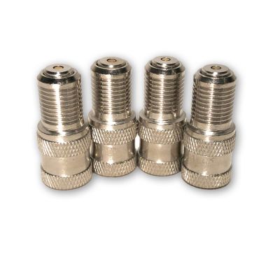 Set of 4 Double Seal Inflate Through Type Valve Extension Caps for Truck, RV, Semi, Trailer and Other Applications by TYK Industries
