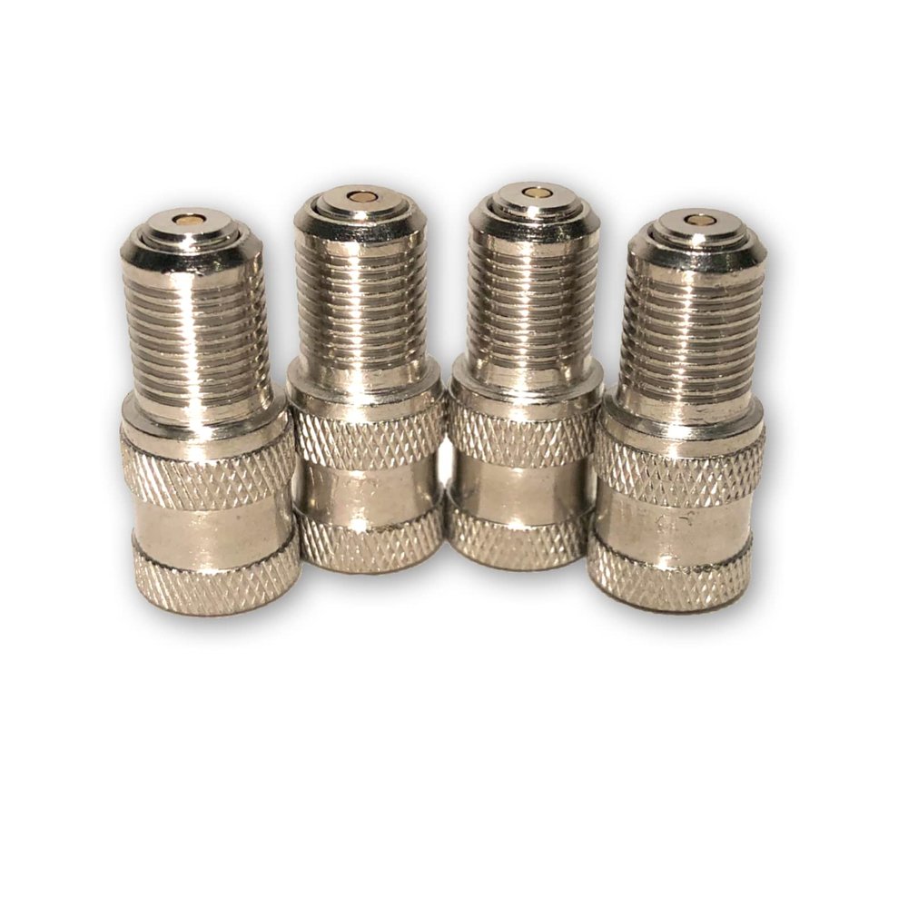 Set of 4 Double Seal Inflate Through Type Valve Extension Caps for Truck, RV, Semi, Trailer and Other Applications by TYK Industries