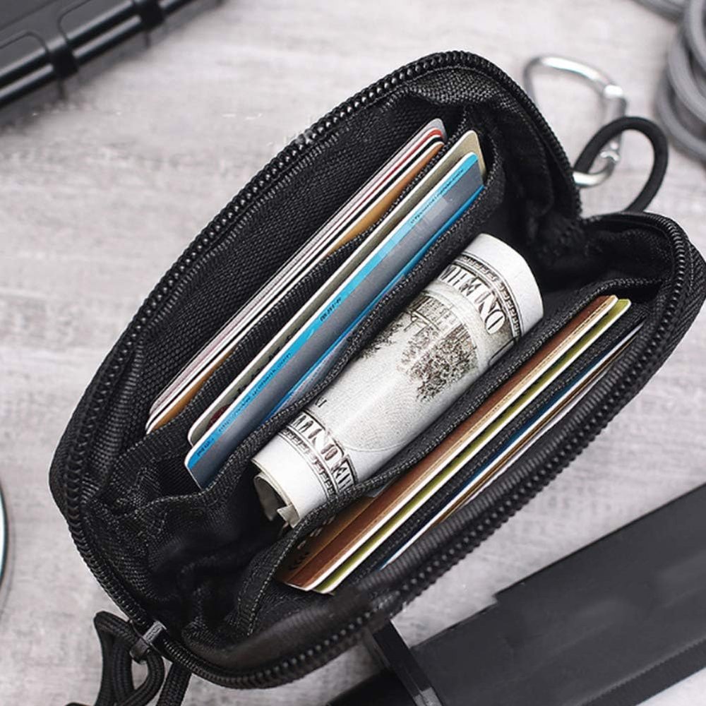 Waterproof Travel Wallet Small Dry Case Bag Holder Pouch for Car Key Fob Credit Card With Zip Fabric Water Resistant Key Ring