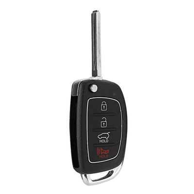 Qiilu case for santa fe 2014 Flip 4 Button Remote Key Fob Case Shell Cover Fit for Hyundai Santa Fe (ix45) 2013 2014 2013 for Hyundai santa fe key fob sport replacement 2014 cle 2015 cover clef cas
